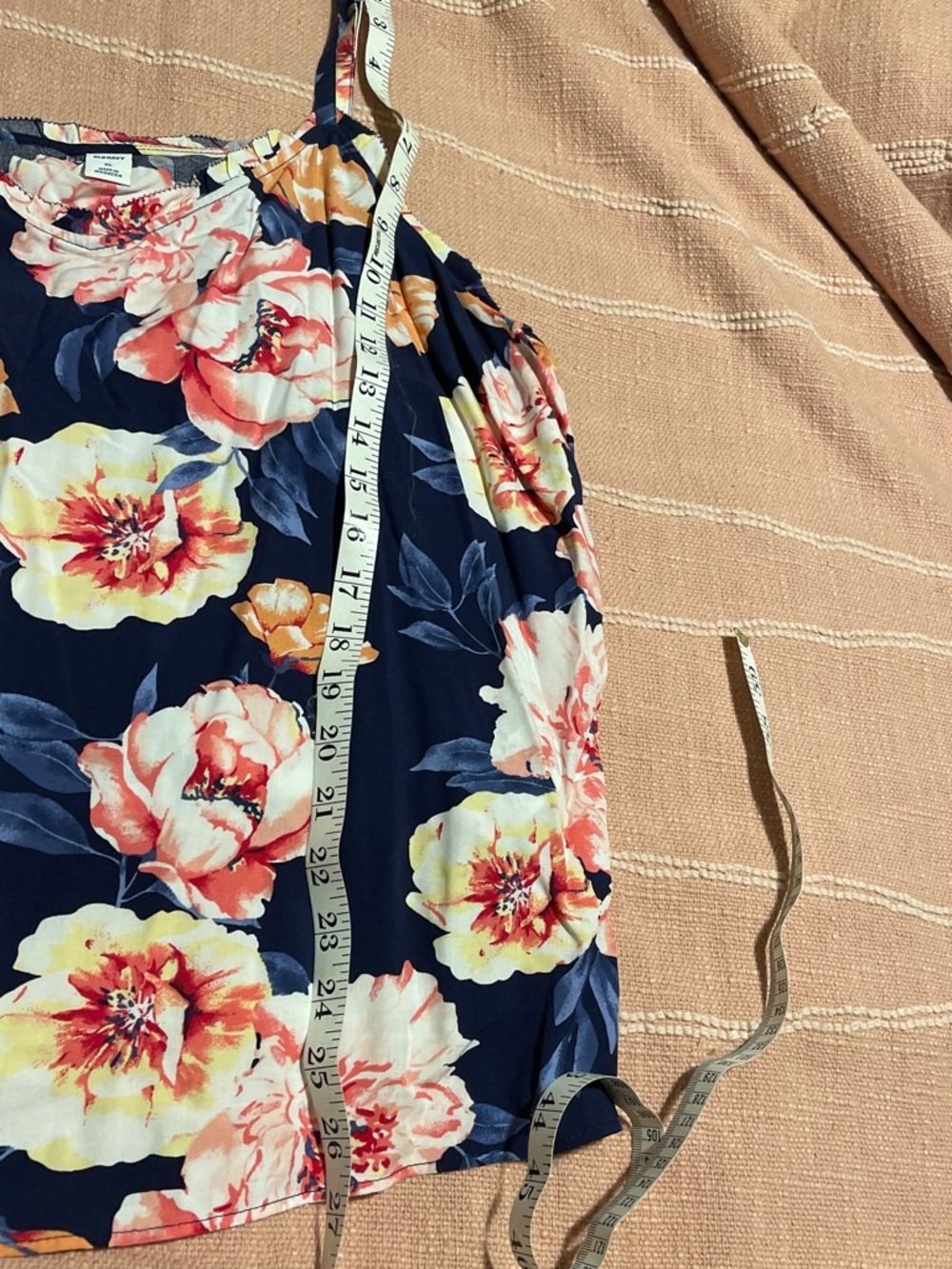 Old Navy Navy Floral Cami with Pink and Orange Blooms - Picture 4 of 4